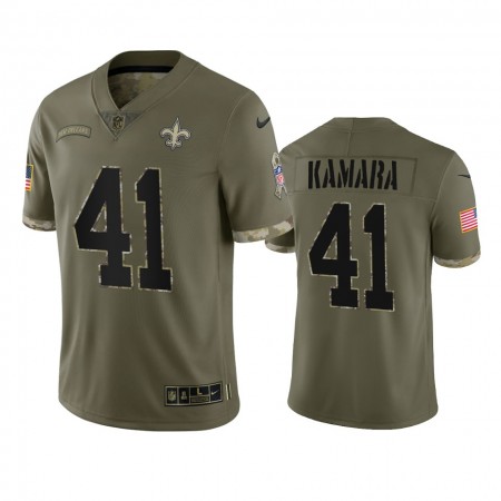 Camiseta Hombre NFL New Orleans Saints Alvin Kamara 41 Olive 2022 Salute To Service Limited Camiseta Hombre NFL New Orleans Saints Alvin Kamara 41 Olive 2022 Salute To Service Limited